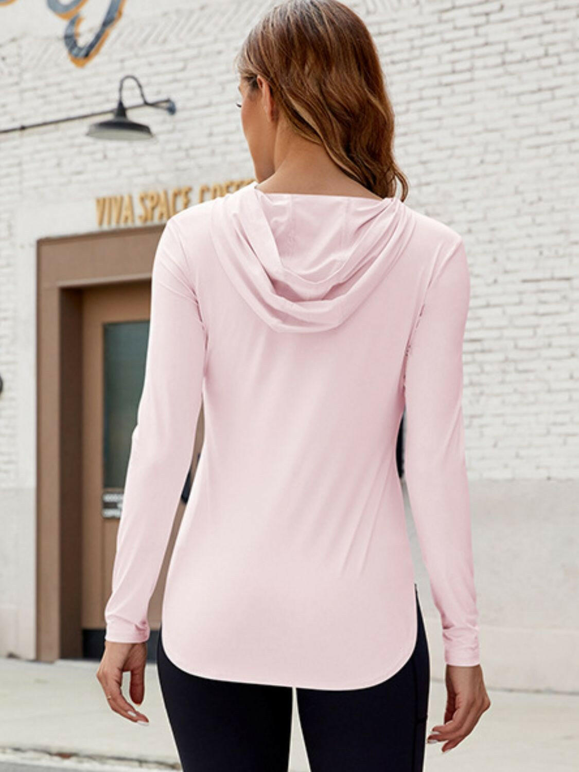 Long Sleeve Hooded Active Top.