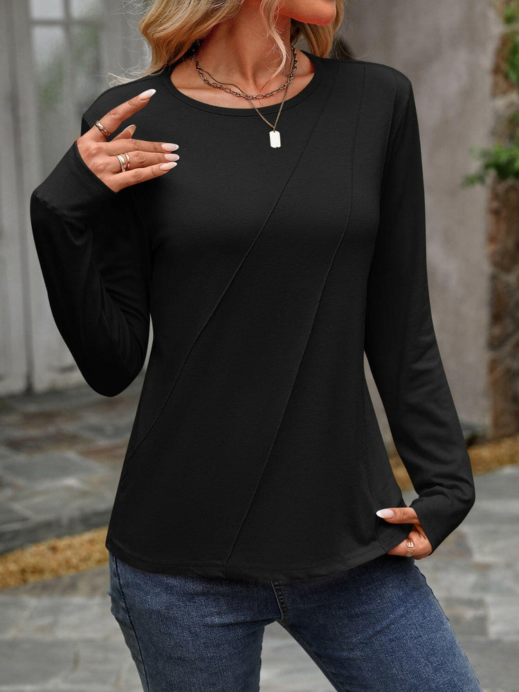 Round Neck Long Sleeve T-Shirt.