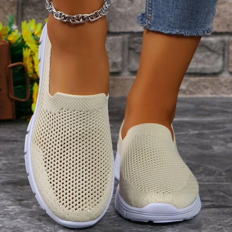 Breathable Mesh Round Toe Slip-Ons.