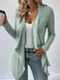 Full Size Open Front Long Sleeve Cardigan.