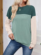 Lovelet Color Block Round Neck Long Sleeve Sweatshirt.