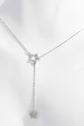 Sterling Silver Zircon Star Drop Necklace