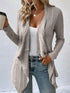 Full Size Open Front Long Sleeve Cardigan.