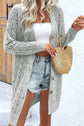 Openwork Button Down Long Sleeve Cardigan.