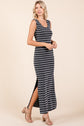 Striped Scoop Neck Sleeveless Maxi Dress