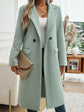 Devine Pocketed Collared Neck Long Sleeve Coat.