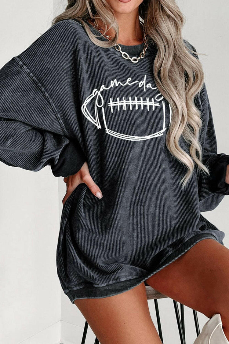 Football Graphic Dropped Shoulder Sweatshirt.