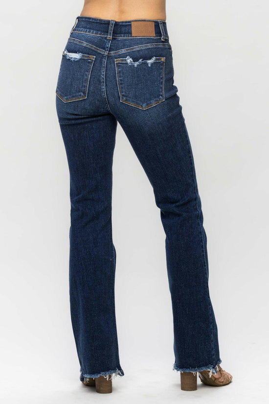 Judy Blue Frayed Hem Bootcut Jeans.