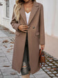 Devine Pocketed Collared Neck Long Sleeve Coat.