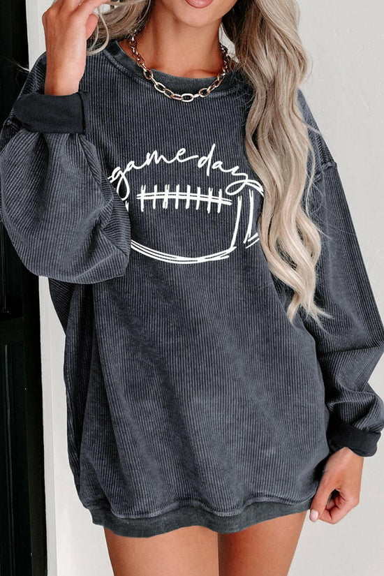 Football Graphic Dropped Shoulder Sweatshirt.