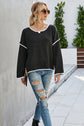 Angel Wings Round Neck Dropped Shoulder Sweater.