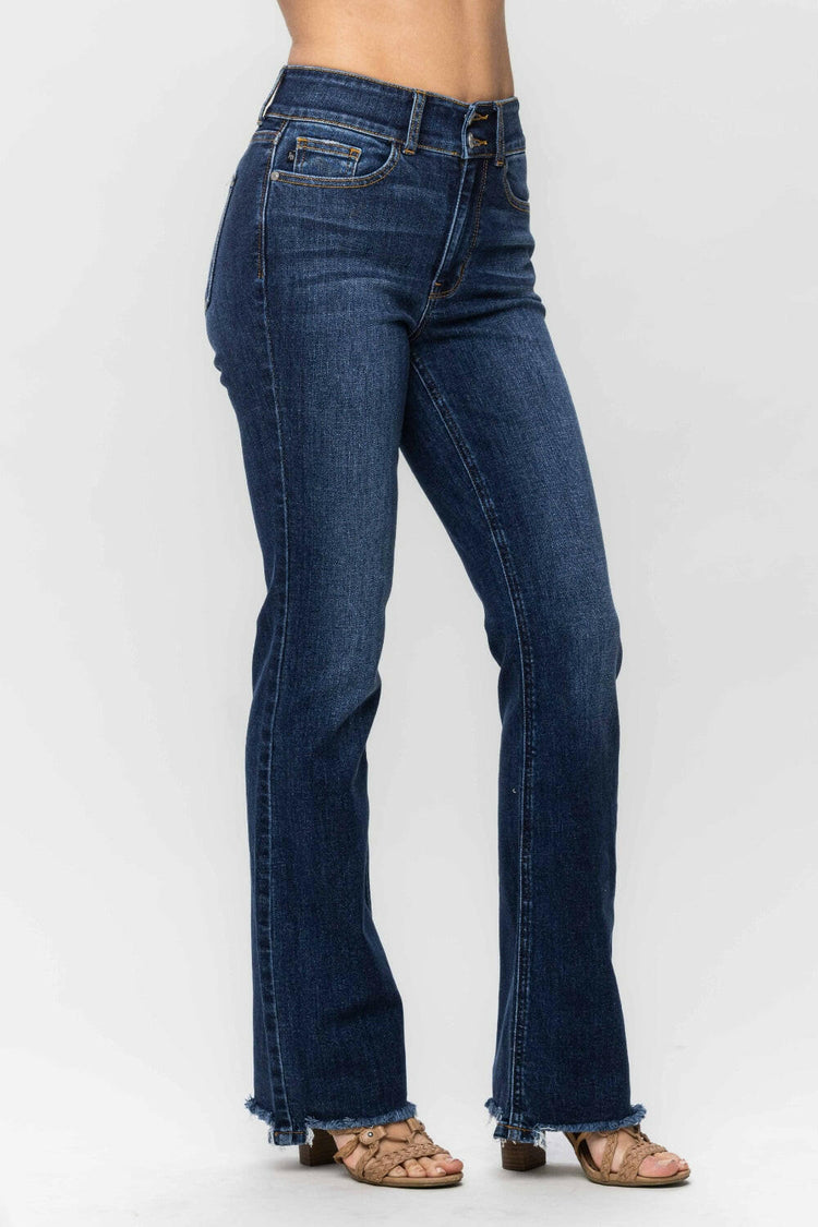 Judy Blue Frayed Hem Bootcut Jeans.