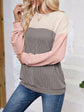 Lovelet Color Block Round Neck Long Sleeve Sweatshirt.