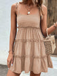 Shiny Frill Spaghetti Strap Tiered Dress.