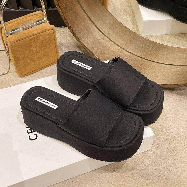 Open Front Platform Sandals.