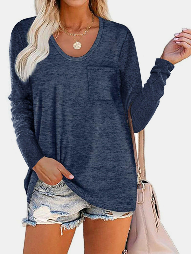 Round Neck Long Sleeve T-Shirt.