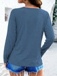 Crisscross V-Neck Long Sleeve T-Shirt.