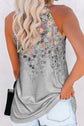 Printed Round Neck Sleeveless Tank Top