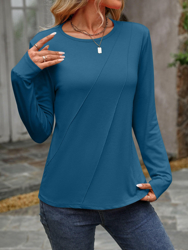 Round Neck Long Sleeve T-Shirt.