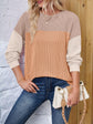 Lovelet Color Block Round Neck Long Sleeve Sweatshirt.