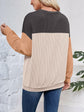 Lovelet Color Block Round Neck Long Sleeve Sweatshirt.