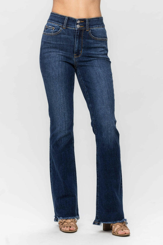 Judy Blue Frayed Hem Bootcut Jeans.