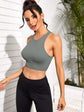 Cropped Round Neck Sports Tank Top