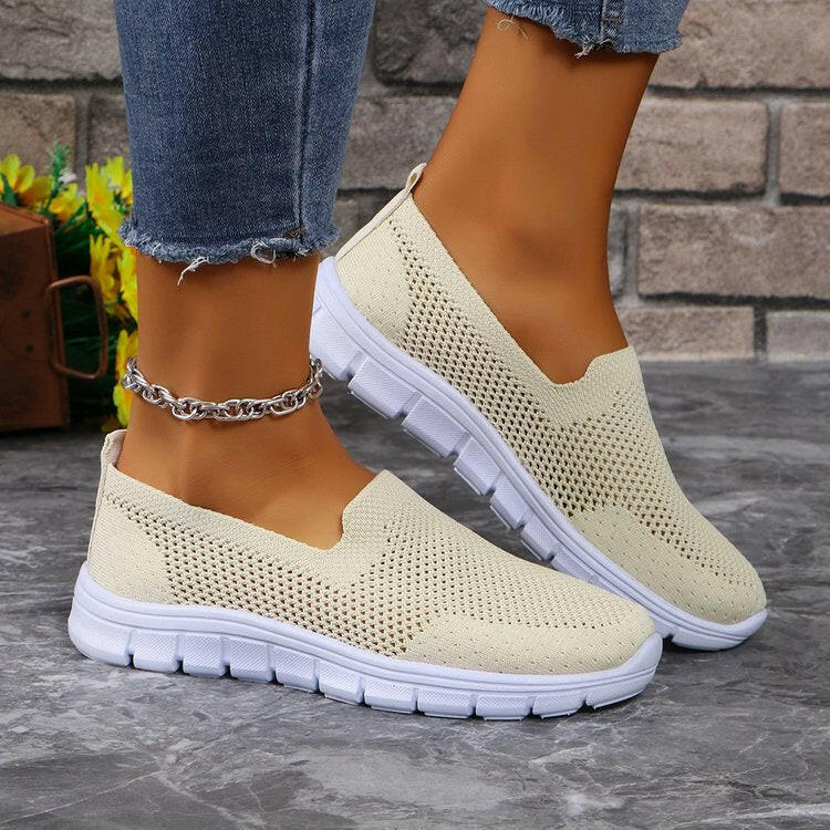 Breathable Mesh Round Toe Slip-Ons.