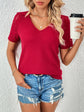 Ivy Lane Lace Detail V-Neck Short Sleeve T-Shirt.