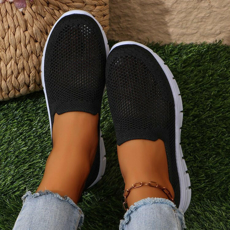 Breathable Mesh Round Toe Slip-Ons.