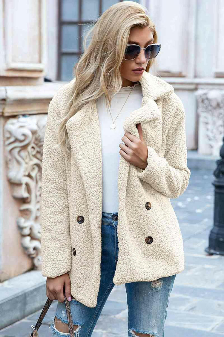 Lapel Collar Sherpa Coat.