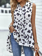 Leopard High-Low Sleeveless Shirt.