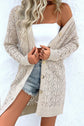 Openwork Button Down Long Sleeve Cardigan.