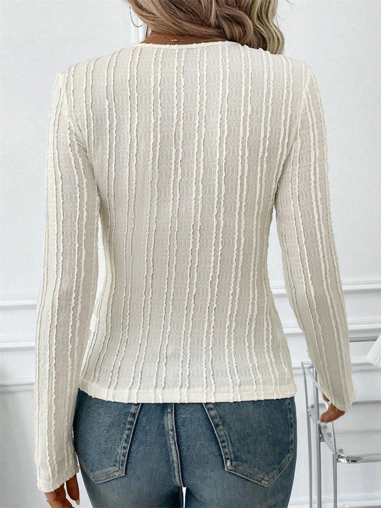 Round Neck Long Sleeve Top.