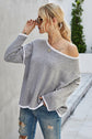 Angel Wings Round Neck Dropped Shoulder Sweater.