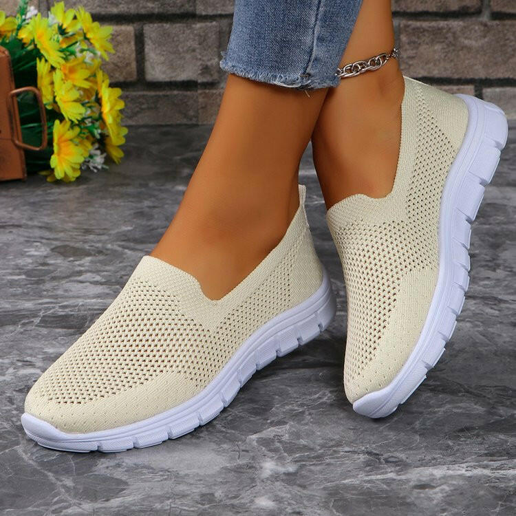 Breathable Mesh Round Toe Slip-Ons.