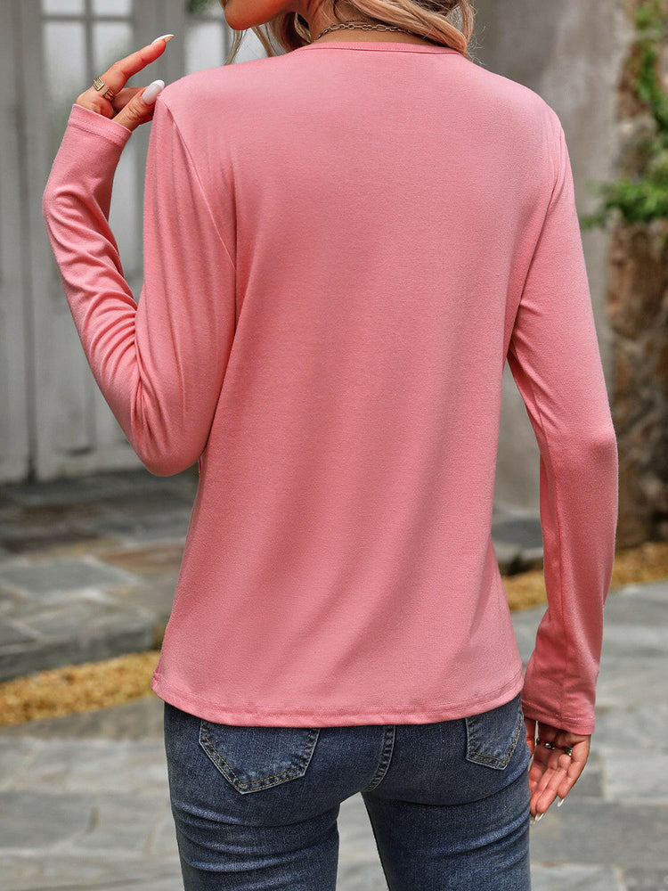 Round Neck Long Sleeve T-Shirt.