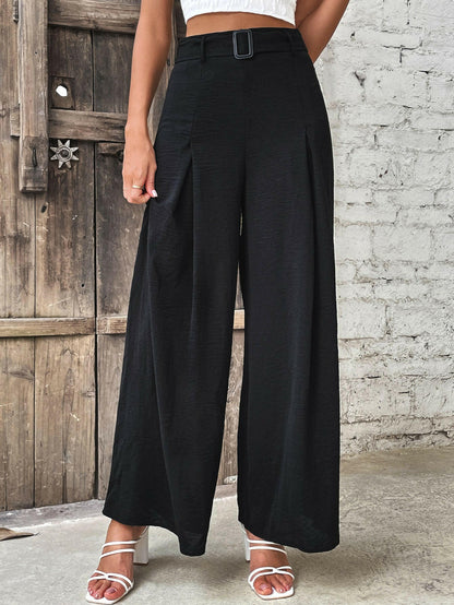 Perfee Ruched High Waist Wide Leg Pants.