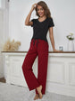 V-Neck Top and Gingham Pants Lounge Set.