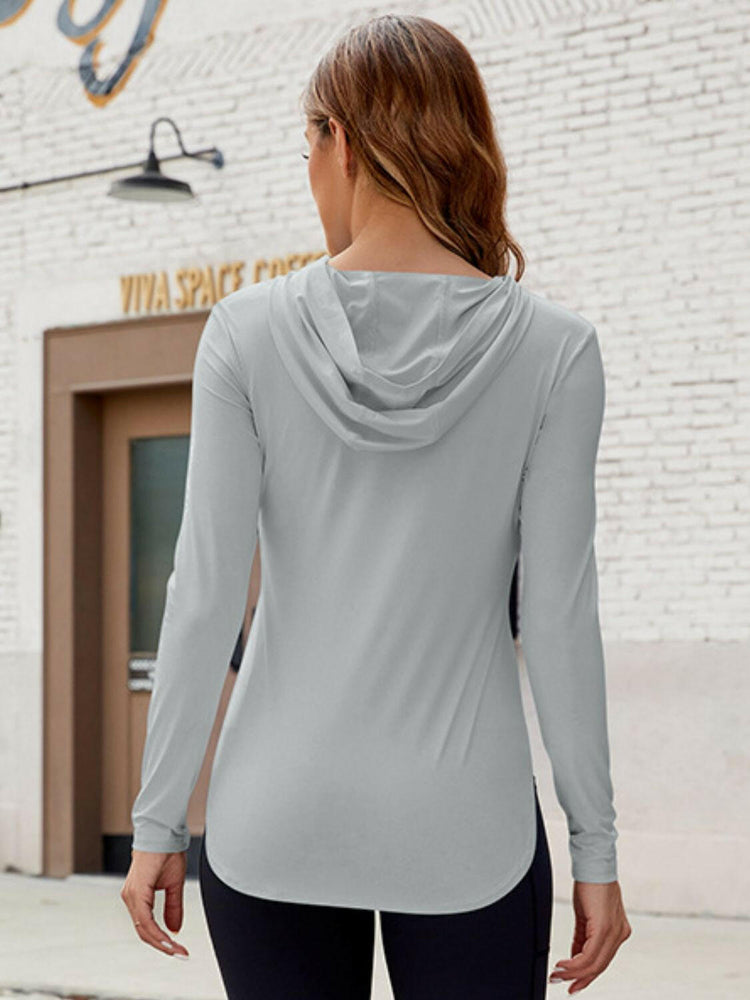 Long Sleeve Hooded Active Top.