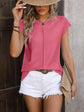 Mandy Rolled Cap Sleeve Round Neck Sweater Vest.