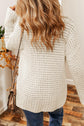 Openwork Round Neck Long Sleeve Sweater.