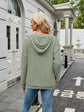 Ribbed Drawstring Long Sleeve Hoodie.