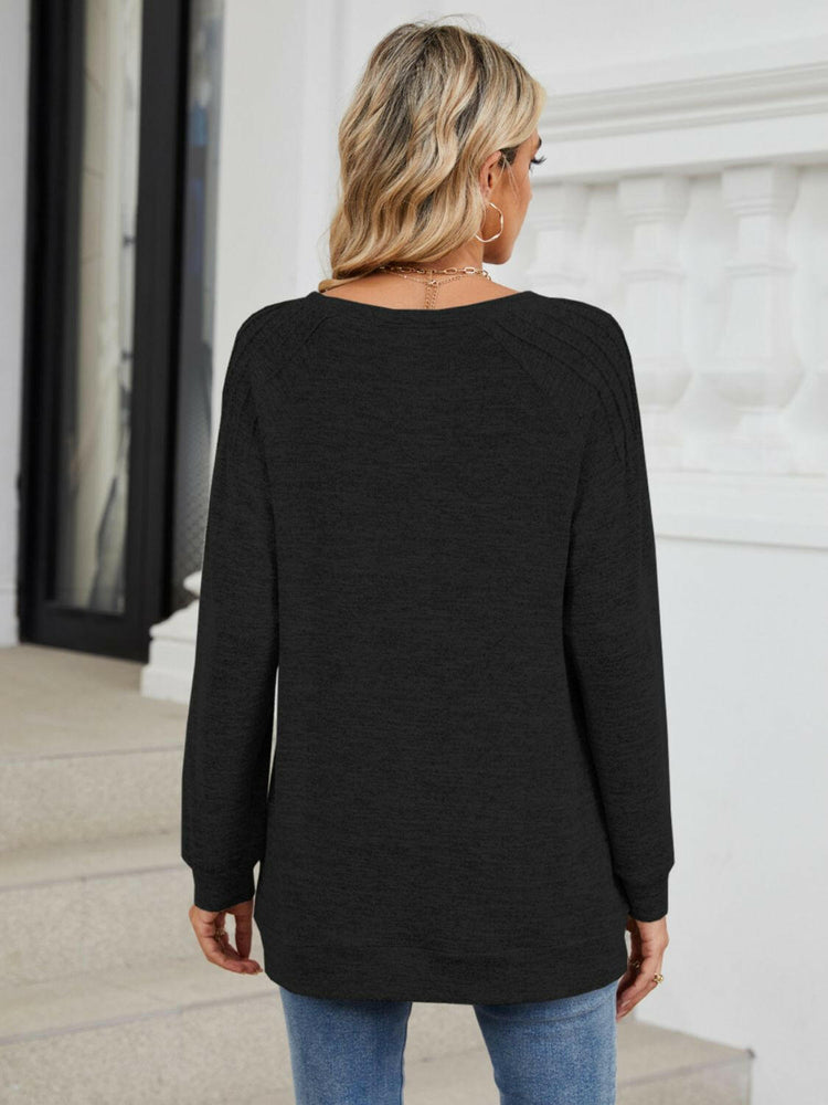 Round Neck Long Sleeve T-Shirt.