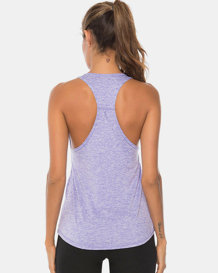 Full Size Scoop Neck Wide Strap Active Tank.