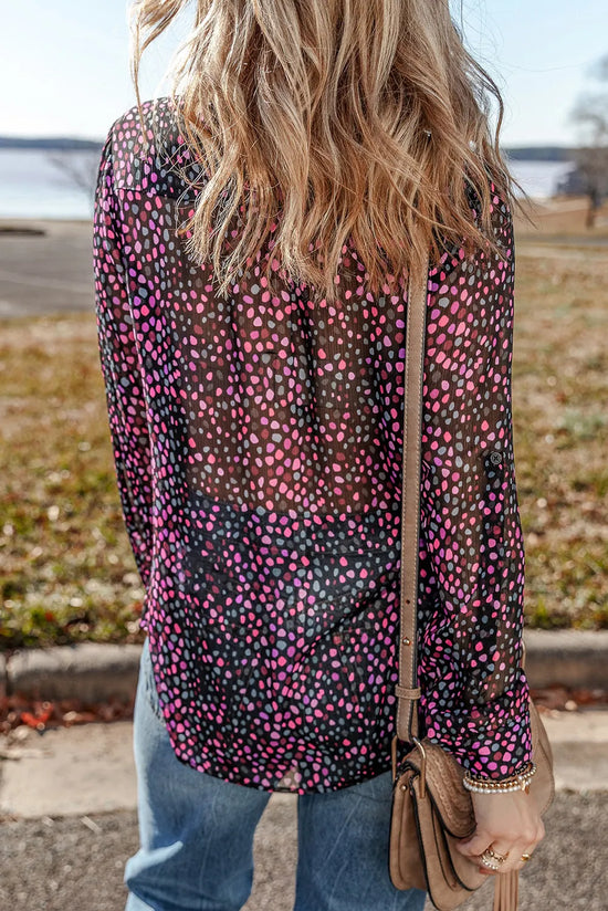 Printed Long Sleeve Blouse.