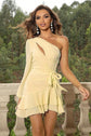 Cutout One-Shoulder Tied Dress.