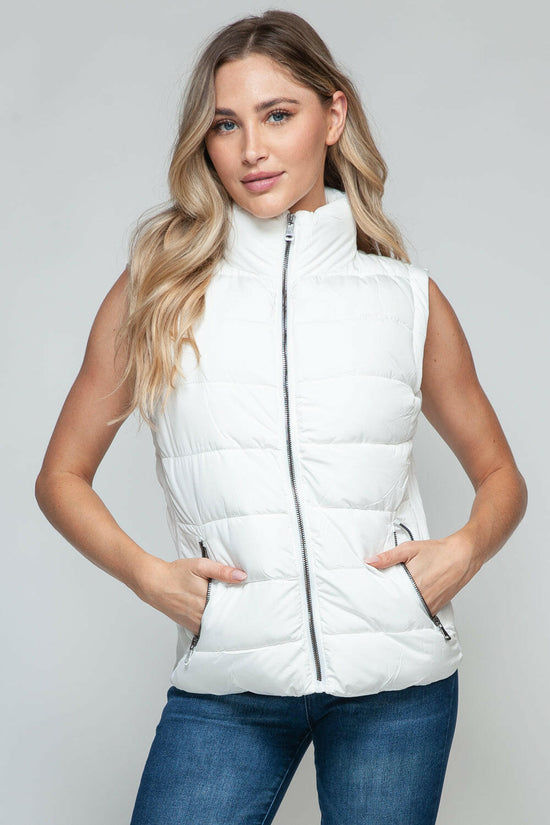 Snobbish Zip Up Turtleneck Vest with Pockets.