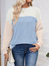 Lovelet Color Block Round Neck Long Sleeve Sweatshirt.