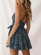 Printed Surplice Mini Cami Dress.